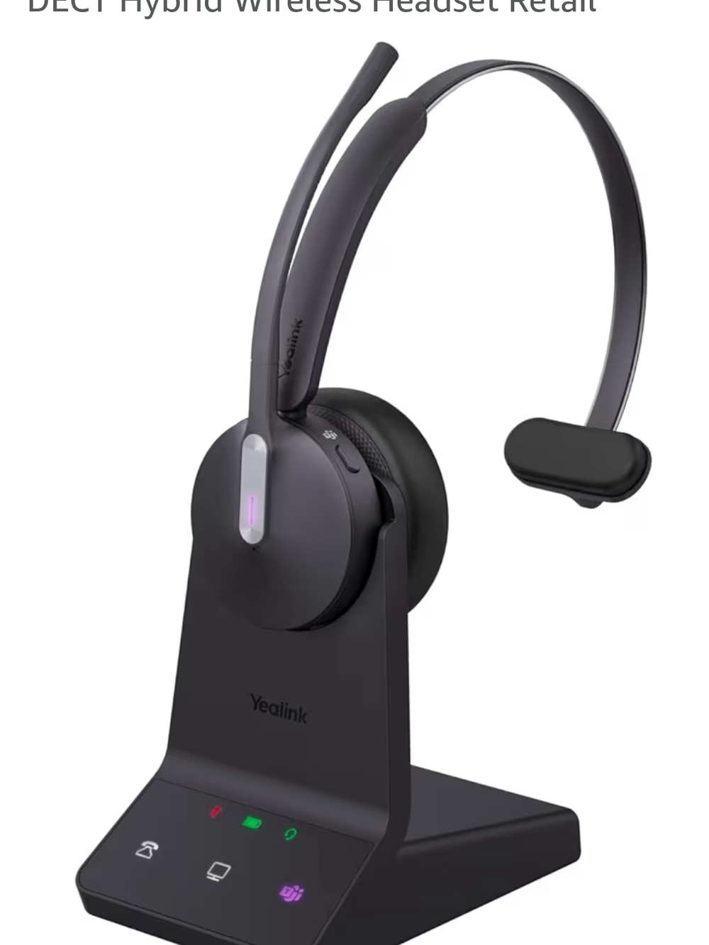 Black Over-Ear Wireless Headset with Boom Mic